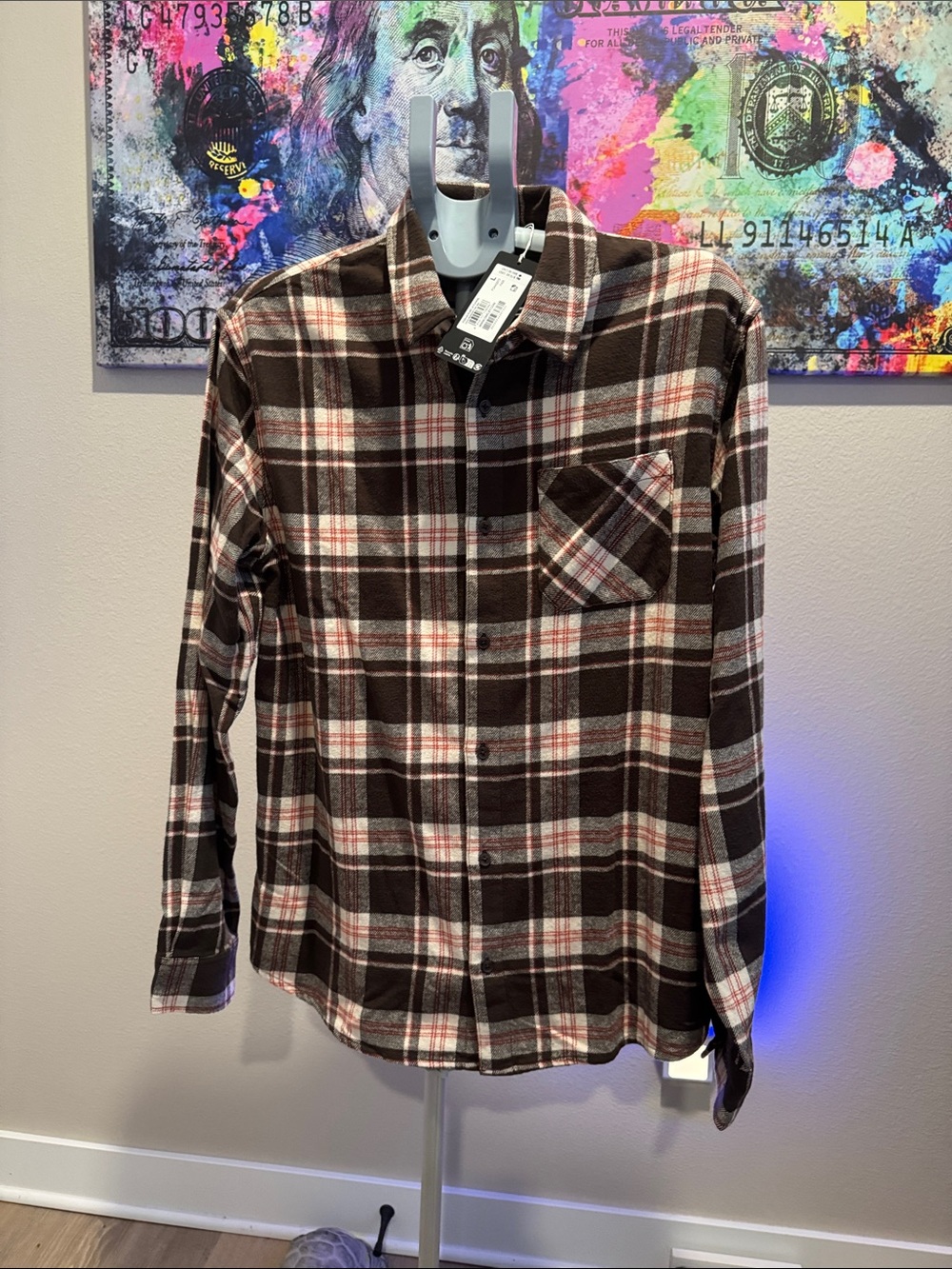 Oakley Brown and Cream Plaid Button-Down Shirt